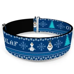 Cinch Waist Belt - Olaf Snowflakes Stitch Blues White
