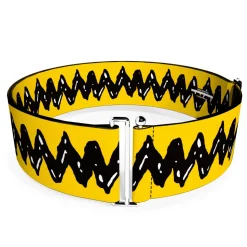 Cinch Waist Belt - Peanuts 75th Anniversary Charlie Brown Zig Zag Stripe Yellow/Black
