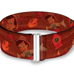 Cinch Waist Belt - Pinocchio Poses Black White Multi Color