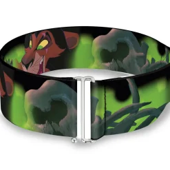 Cinch Waist Belt - Scar & 3-Hyena Poses Elephant Graveyard CLOSE-UP Greens Yellows