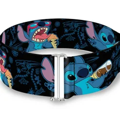 Cinch Waist Belt - Stitch Snacking Poses Black Blue
