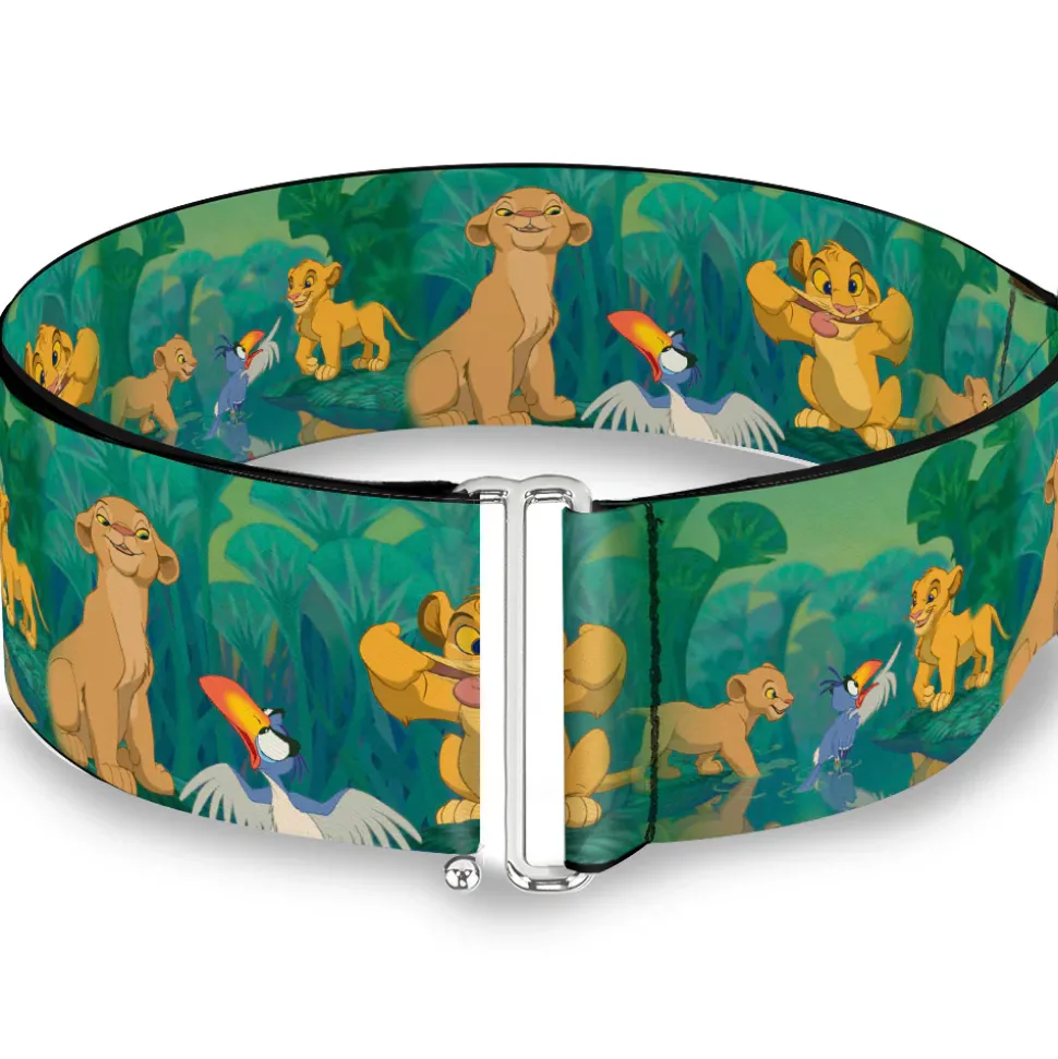 Cinch Waist Belt - The Lion King Simba Nala Zazu Poses Leaves Greens