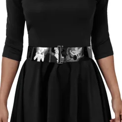 Cinch Waist Belt - Tinker Bell Scenes Black White