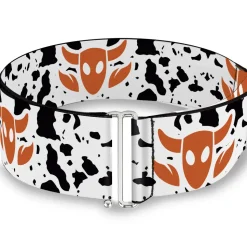 Cinch Waist Belt - Toy Story Woody Bounding Cowboy Cow Print White Black Brown