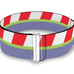 Cinch Waist Belt - Toy Story Buzz Lightyear Bounding Striping Red White Green Purple