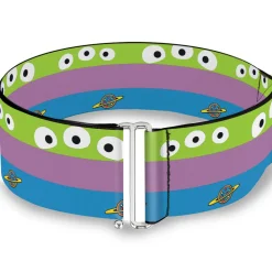 Cinch Waist Belt - Toy Story Alien Bounding Striping Green Purple Blue