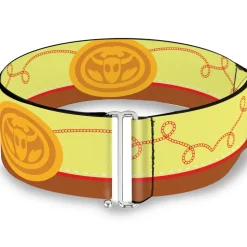 Cinch Waist Belt - Toy Story Jessie Bounding Cowboy Buckle Lasso Stripe Yellow Red Brown