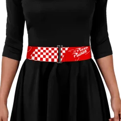Cinch Waist Belt - Toy Story PIZZA PLANET Logo Checker Red White