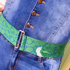 Cinch Waist Belt - Toy Story Rex Smiling Spots Green Blue