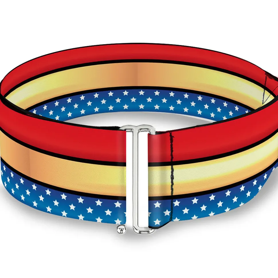 Cinch Waist Belt - Wonder Woman Stripe Stars Red Gold Blue White
