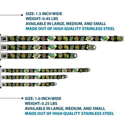 Classic TEENAGE MUTANT NINJA TURTLES Logo Seatbelt Buckle Collar - Teenage Mutant Ninja Turtles Faces and Icons Black/Multi Color