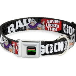 Classic TEENAGE MUTANT NINJA TURTLES Logo Seatbelt Buckle Collar - Shredder Poses BAD NEVER LOOKED THIS GOOD