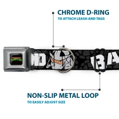 Classic TEENAGE MUTANT NINJA TURTLES Logo Seatbelt Buckle Collar - Shredder Poses BAD NEVER LOOKED THIS GOOD