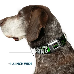 Classic TEENAGE MUTANT NINJA TURTLES Logo Seatbelt Buckle Collar - Classic TMNT Group Pose6/KEEPING IT LEAN, MEAN & GREEN Black/Green/White