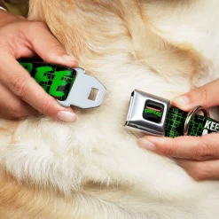 Classic TEENAGE MUTANT NINJA TURTLES Logo Seatbelt Buckle Collar - Classic TMNT Group Pose6/KEEPING IT LEAN, MEAN & GREEN Black/Green/White