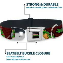 Classic TEENAGE MUTANT NINJA TURTLES Logo Seatbelt Buckle Collar - Classic TEENAGE MUTANT NINJA TURTLES Battle Poses/Group Pose7
