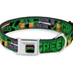 Classic TEENAGE MUTANT NINJA TURTLES Logo Seatbelt Buckle Collar - Classic TEENAGE MUTANT NINJA TURTLES Logo/Group Pose5/LEAN MEAN & GREEN