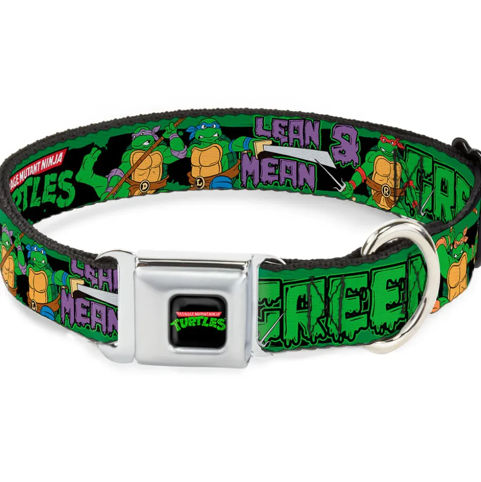 Classic TEENAGE MUTANT NINJA TURTLES Logo Seatbelt Buckle Collar - Classic TEENAGE MUTANT NINJA TURTLES Logo/Group Pose5/LEAN MEAN & GREEN