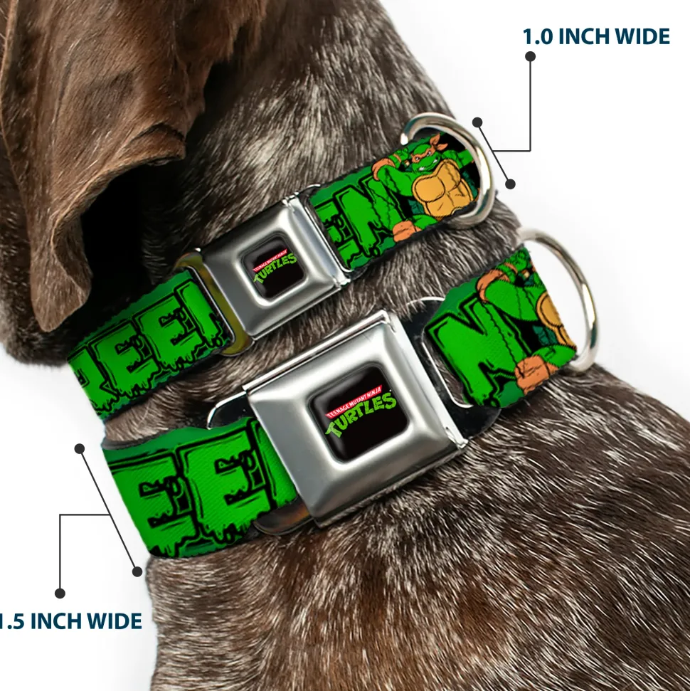 Classic TEENAGE MUTANT NINJA TURTLES Logo Seatbelt Buckle Collar - Classic TEENAGE MUTANT NINJA TURTLES Logo/Group Pose5/LEAN MEAN & GREEN