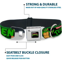 Classic TEENAGE MUTANT NINJA TURTLES Logo Seatbelt Buckle Collar - Classic TEENAGE MUTANT NINJA TURTLES Logo/Group Pose5/LEAN MEAN & GREEN