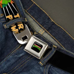 Classic TMNT Logo Full Color Seatbelt Belt - Classic Teenage Mutant Ninja Turtles Group Pose/TURTLE POWER! Webbing