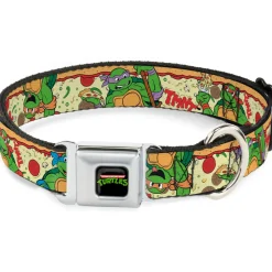 Classic TMNT Logo Seatbelt Buckle Collar - Classic TMNT Turtle Pizza