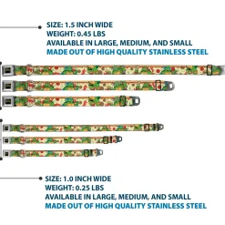Classic TMNT Logo Seatbelt Buckle Collar - Classic TMNT Turtle Pizza