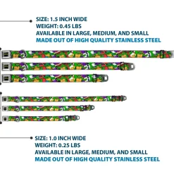 Classic TMNT Logo Seatbelt Buckle Collar - Classic Teenage Mutant Ninja Turtles Action Poses/TEAM TURTLES