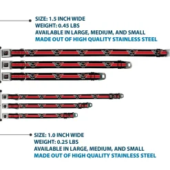 CORVETTE C5 Logo Full Color Black/Gray/White/Red Seatbelt Buckle Collar - CORVETTE C5 Logo/Stripe Black/White/Red/Gray REPEAT