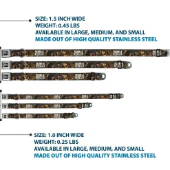 COWBOY BEBOP Title Logo Full Color Black/White Seatbelt Buckle Collar - COWBOY BEBOP Jet Black and Crew Bonsai Tree Scene and Title Logo