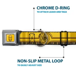 C3-PO Face Full Color Yellows/Black Seatbelt Buckle Collar - Star Wars C3-PO Wires Bounding2 Yellows/Black/Multi Color