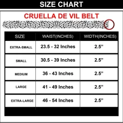 Cruella De Vil Red Cast Buckle - Dalmatian Spots White/Black PU Strap Belt