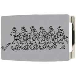 Dancing Skeletons Rock Star Buckle - Brushed Silver