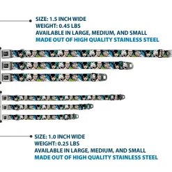 DC COMICS FOREVER EVIL Logo Black/Silver Seatbelt Buckle Collar - Justice League Villains CLOSE-UP