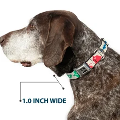 DC LEAGUE OF SUPER-PETS Logo Full Color Black/White Seatbelt Buckle Collar - DC League of Super-Pets Superhero with Pets and Logos Silhouette White/Multi Color