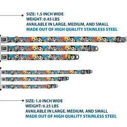 DC Round Logo Black/Silver Seatbelt Buckle Collar - DC Mini Group Stacked Black