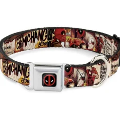 Deadpool Logo Black/Red/White Seatbelt Buckle Collar - Deadpool Kills Deadpool #2 Cover Dynamite Chimichanga