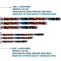 Deadstroke Logo Black/Orange-Red/White Seatbelt Buckle Collar - DEATHSTROKE Pose/BATMAN ARKHAM ORIGINS Logo