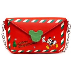 Disney Bag, Crossbody, Mickey Mouse Holiday Christmas Letter to Santa, Red, Vegan Leather