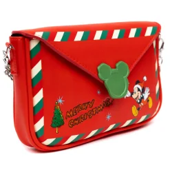 Disney Bag, Crossbody, Mickey Mouse Holiday Christmas Letter to Santa, Red, Vegan Leather