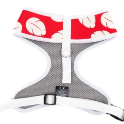 Disney Pet Harness, Lilo & Stitch Stitch Sitting Pose and Leaves Red White
