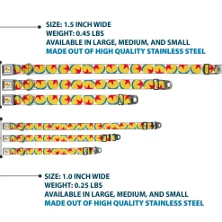 Disney Pixar Luxo Ball Full Color White/Yellow/Blue/Red Seatbelt Buckle Collar - Disney Pixar Luxo Ball Repeat White/Yellow/Blue/Red