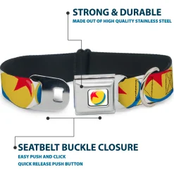 Disney Pixar Luxo Ball Full Color White/Yellow/Blue/Red Seatbelt Buckle Collar - Disney Pixar Luxo Ball Repeat White/Yellow/Blue/Red