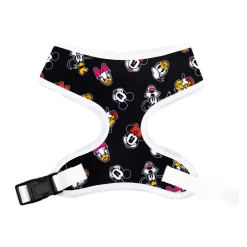 Disney Plastic Buckle Pet Harness, Dog Collar, The Sensational Six Smiling Faces Scattered Black