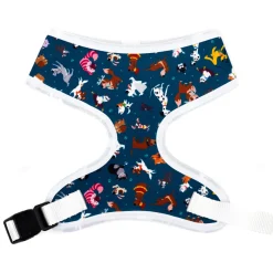 Disney Plastic Buckle Pet Harness, Dog Collar, Cats and Dogs Scattered Blue Black