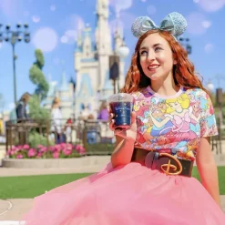 Disney Signature D Logo Gold Enamel Cast Buckle - Black PU Strap Belt