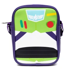 Disney Vegan Leather Cross Body Backpack for Men and Women with Adjustable Strap, Toy Story Buzz Lightyear Character Close Up Purple