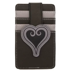Disney Vegan Leather Wallet, ID Card Holder, Kingdom Hearts Heart Black Gray Slots