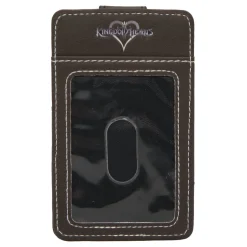 Disney Vegan Leather Wallet, ID Card Holder, Kingdom Hearts Heart Black Gray Slots