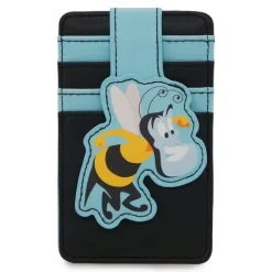 Disney Vegan Leather Wallet, ID Card Holder, Aladdin Bee Genie Pose Blue Black